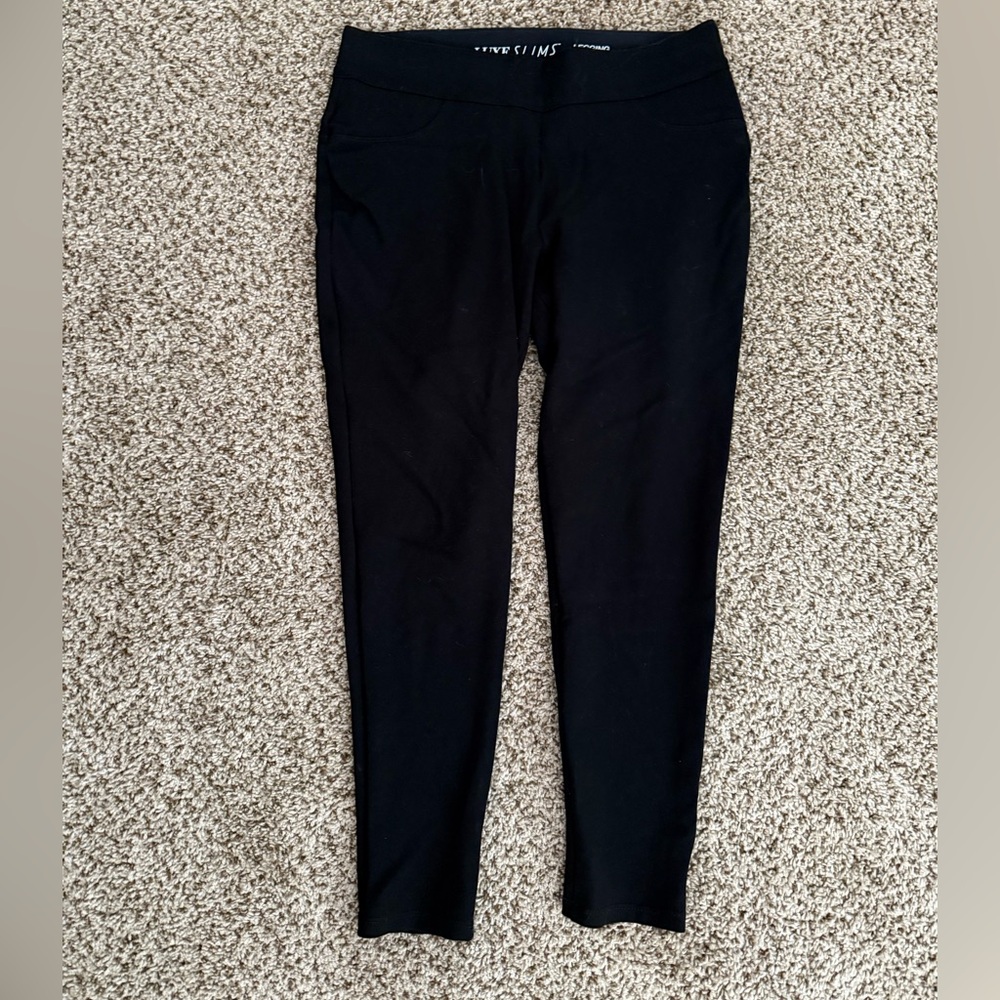 Luxe Slims Black Slim Leg Luxe Stretch Pant Leggings Short M